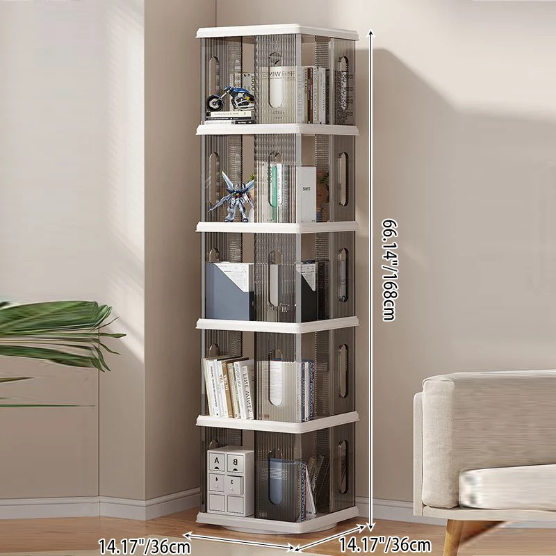 Modern Minimalist Square ABS PET Swivel Storage Cabinet 2/3/4/5-Tier For Living Room