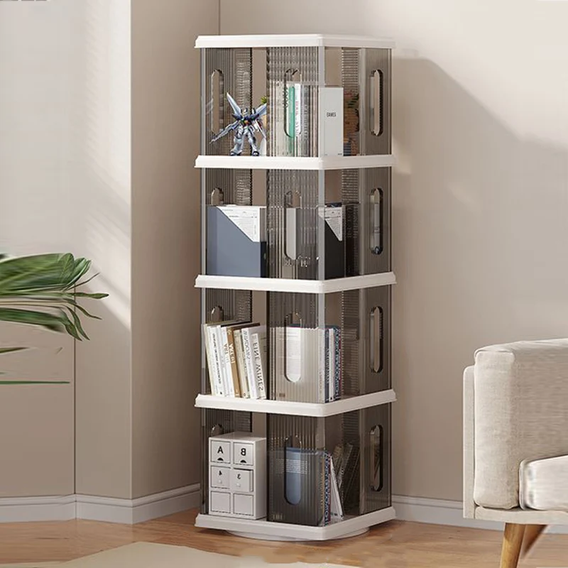 Modern Minimalist Square ABS PET Swivel Storage Cabinet 2/3/4/5-Tier For Living Room