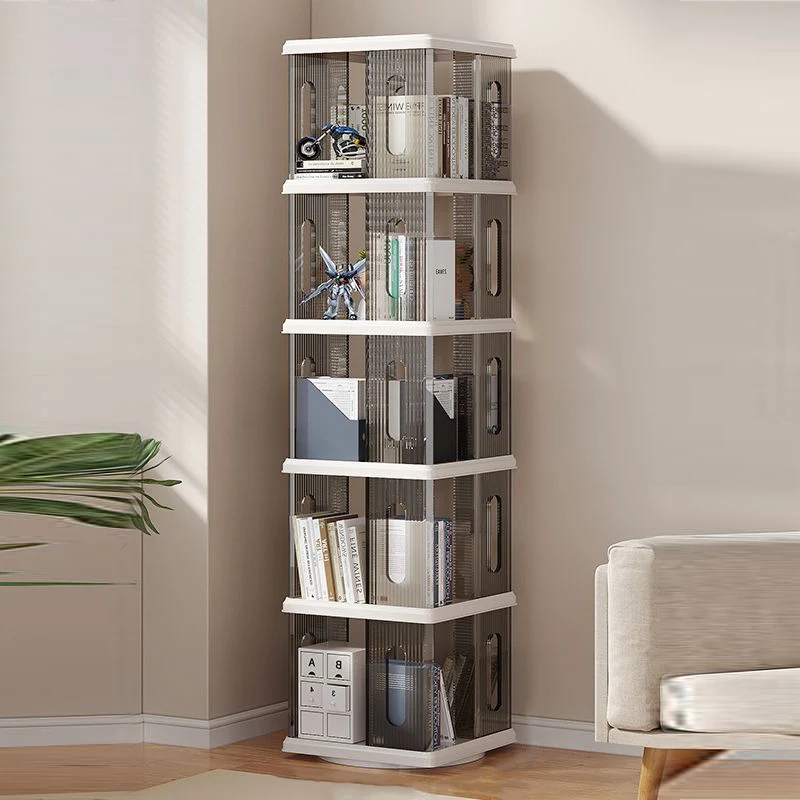 Modern Minimalist Square ABS PET Swivel Storage Cabinet 2/3/4/5-Tier For Living Room