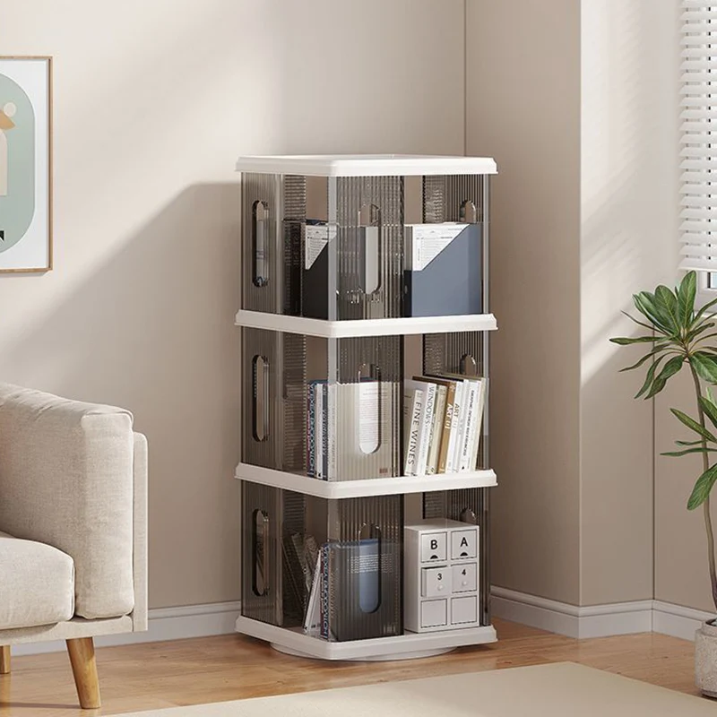 Modern Minimalist Square ABS PET Swivel Storage Cabinet 2/3/4/5-Tier For Living Room