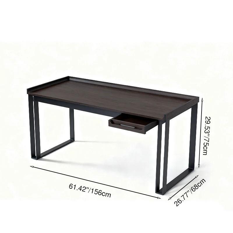Contemporary Industrial Desk - Durable & Space-Saving Design Table Ideal For Home Office