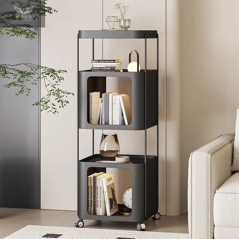 Modern Minimalist Rectangular Iron Storage Shelf 3-Tier For Living Room