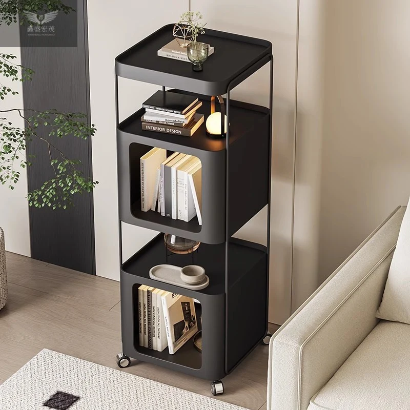 Modern Minimalist Rectangular Iron Storage Shelf 3-Tier For Living Room