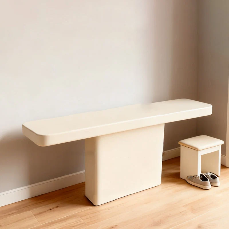 Modern Minimalist Rectangular Concrete Console Table 1-Tier For Entryways