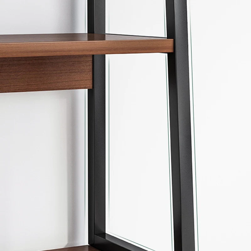 Modern Minimalist Rectangular MDF Steel Bookshelf 4-Tier For Living Room
