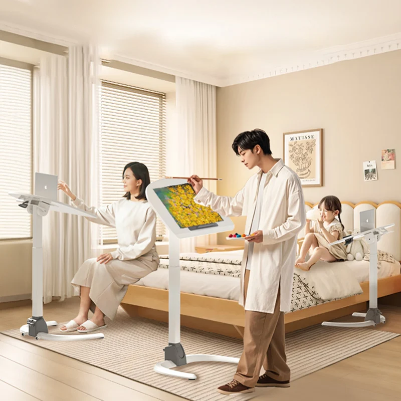 Modern Simplicity Plate Hardware Rectangular Foldable Liftable Mobile Desks For Home Office