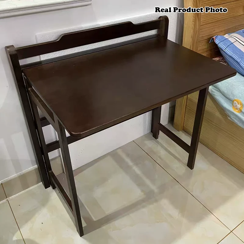 Modern Minimalist Foldable Rectangle Rubberwood Desk For Home Office