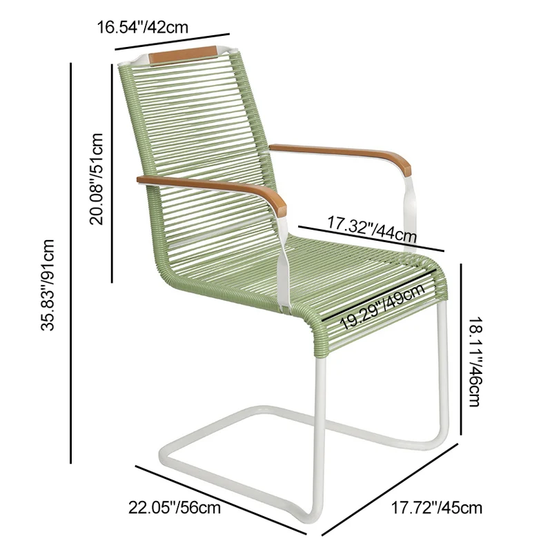 Modern Minimalist PP & Iron Striped Outdoor Lounge Chair With Backrest And Armrests For Garden Or Patio