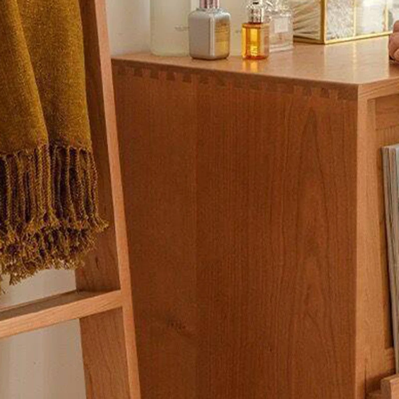 Contemporary Nordic Solid Wood Glass Rectangular Storage Cabinet 4-Cabinet For Living Room & Bedroom