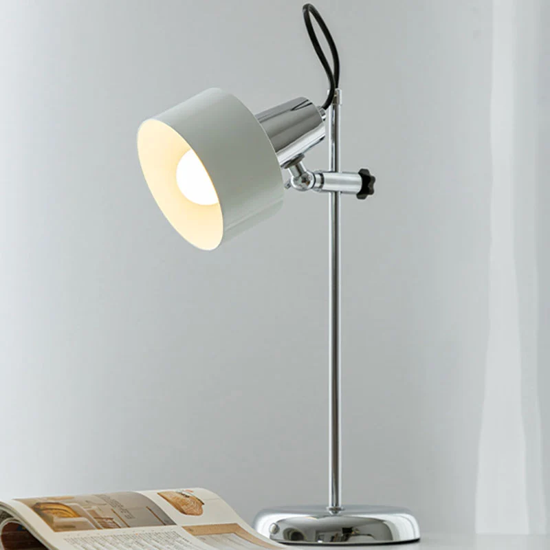 Contemporary Retro Iron Aluminum Round 1-Light Table Lamp For Living Room