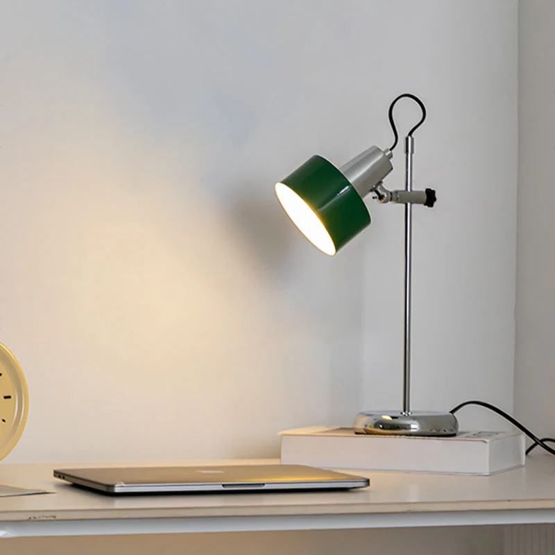 Contemporary Retro Iron Aluminum Round 1-Light Table Lamp For Living Room