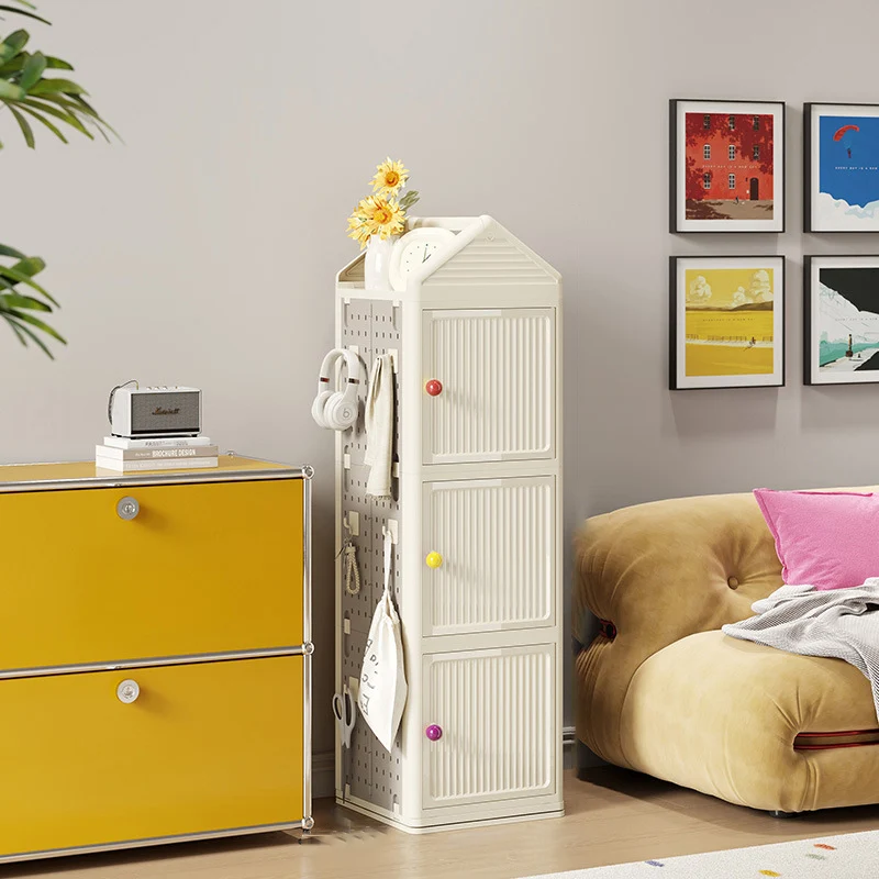 Modern Minimalist Movable Rotatable Square Plastic Foldable Storage Cabinet 2/3/4-Cabinet For Living Room