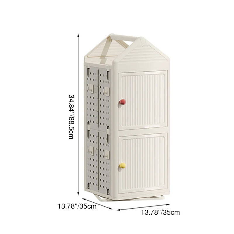 Modern Minimalist Movable Rotatable Square Plastic Foldable Storage Cabinet 2/3/4-Cabinet For Living Room