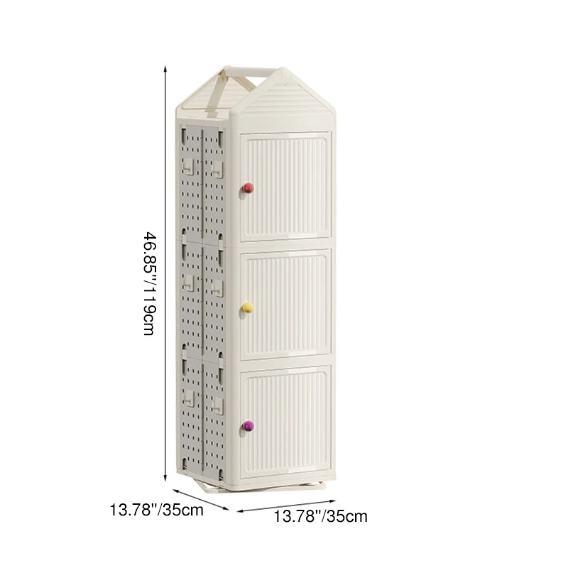 Modern Minimalist Movable Rotatable Square Plastic Foldable Storage Cabinet 2/3/4-Cabinet For Living Room