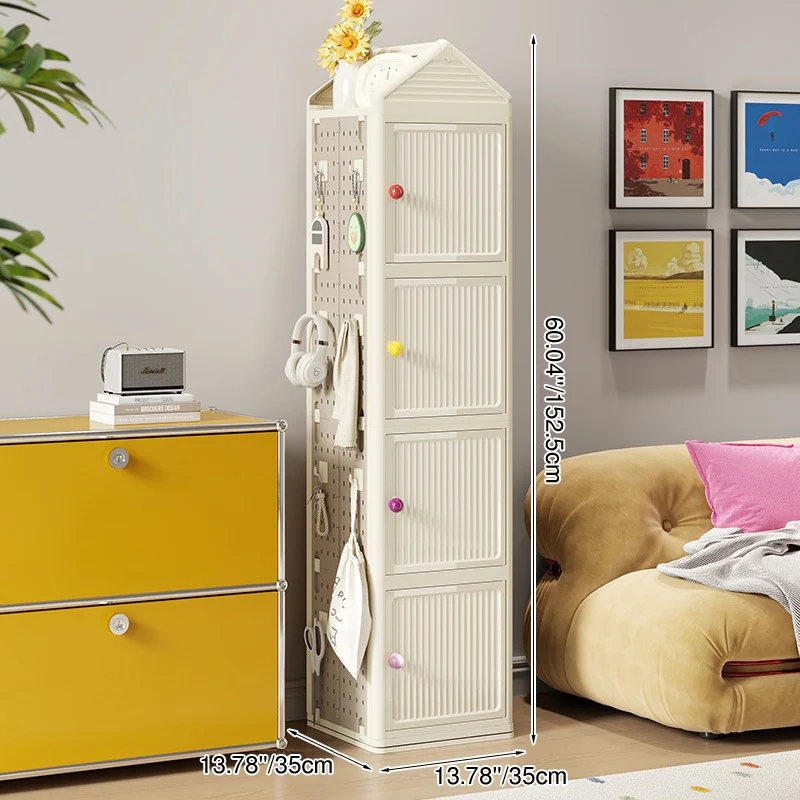 Modern Minimalist Movable Rotatable Square Plastic Foldable Storage Cabinet 2/3/4-Cabinet For Living Room