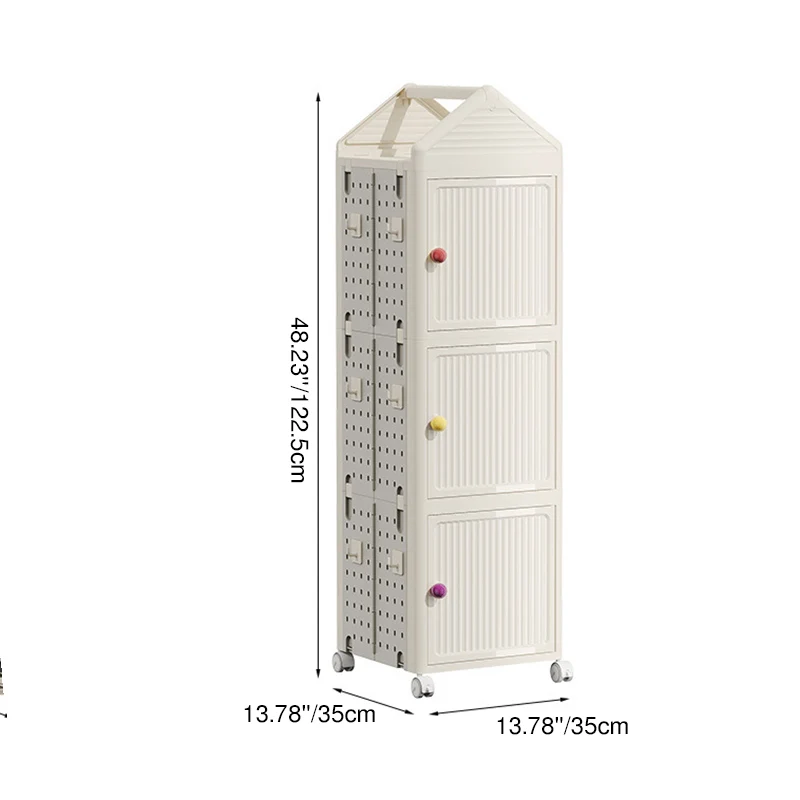 Modern Minimalist Movable Rotatable Square Plastic Foldable Storage Cabinet 2/3/4-Cabinet For Living Room