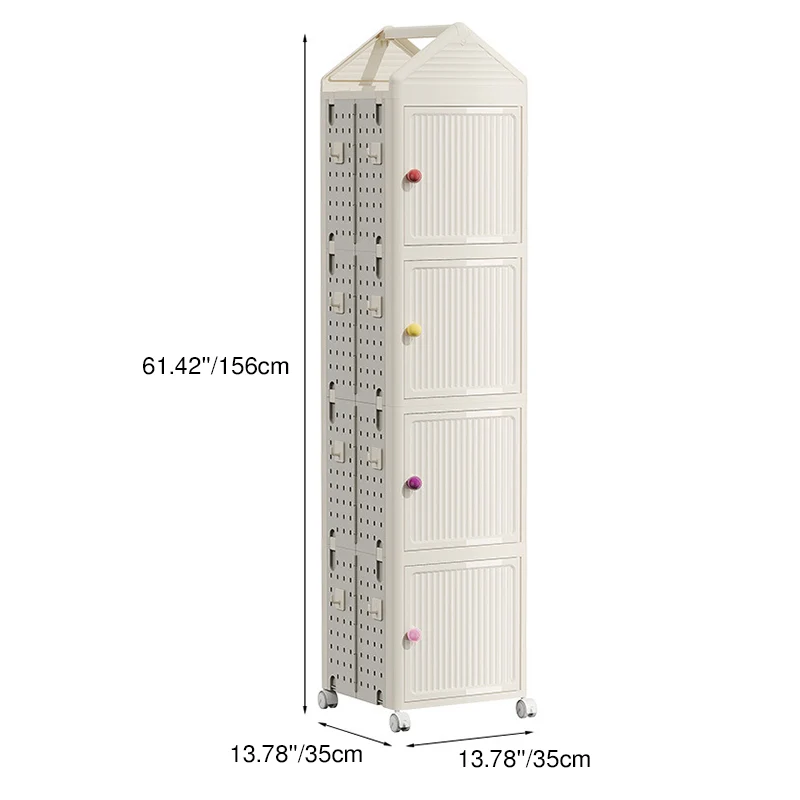 Modern Minimalist Movable Rotatable Square Plastic Foldable Storage Cabinet 2/3/4-Cabinet For Living Room
