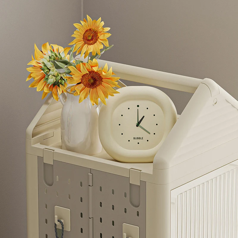 Modern Minimalist Movable Rotatable Square Plastic Foldable Storage Cabinet 2/3/4-Cabinet For Living Room
