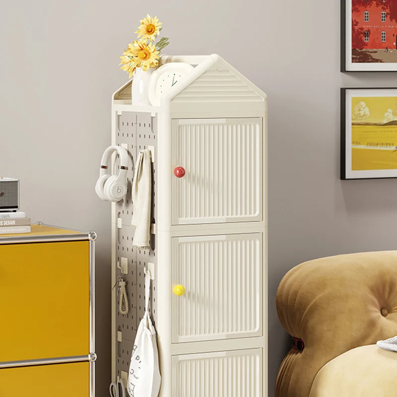 Modern Minimalist Movable Rotatable Square Plastic Foldable Storage Cabinet 2/3/4-Cabinet For Living Room