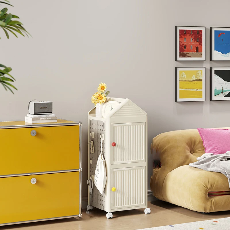 Modern Minimalist Movable Rotatable Square Plastic Foldable Storage Cabinet 2/3/4-Cabinet For Living Room