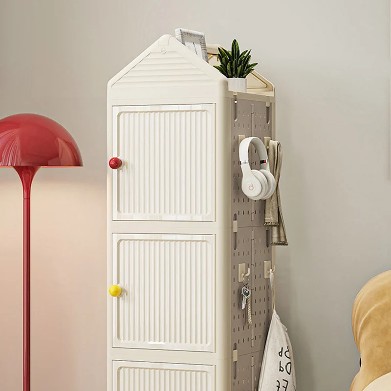 Modern Minimalist Movable Rotatable Square Plastic Foldable Storage Cabinet 2/3/4-Cabinet For Living Room