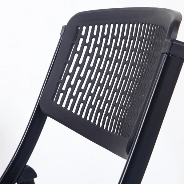 Modern Minimalist Plastic Iron Square Foldable Desk Chair With Backrest For Home Office And Study