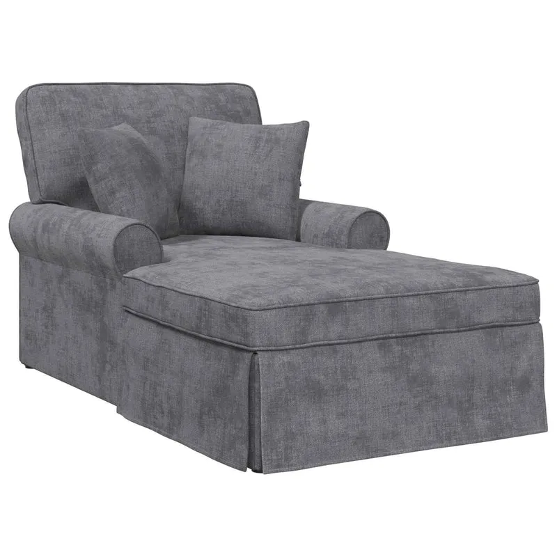 Chaise Lounge com Saia Cinzento-Escuro 157 x 91 x 91 cm ARES