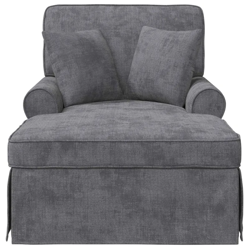 Chaise Lounge com Saia Cinzento-Escuro 157 x 91 x 91 cm ARES