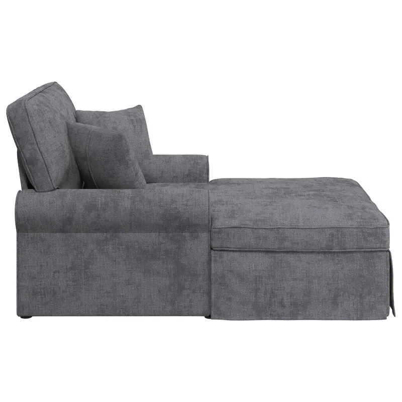 Chaise Lounge com Saia Cinzento-Escuro 157 x 91 x 91 cm ARES
