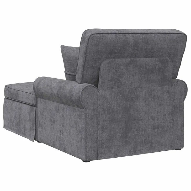 Chaise Lounge com Saia Cinzento-Escuro 157 x 91 x 91 cm ARES