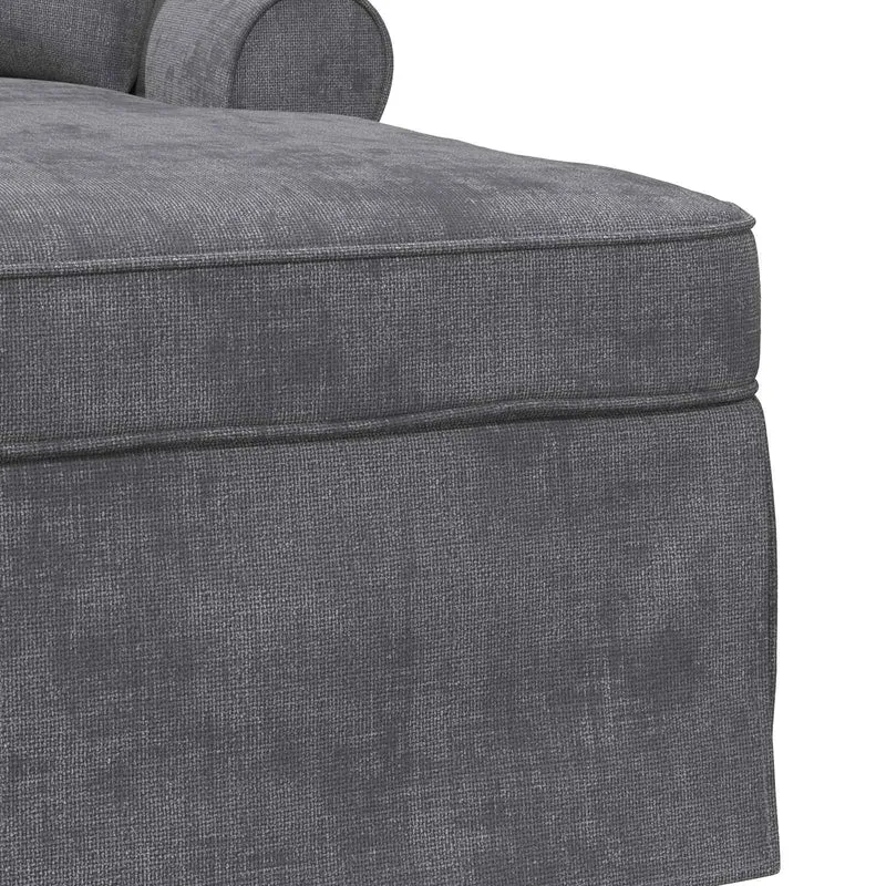 Chaise Lounge com Saia Cinzento-Escuro 157 x 91 x 91 cm ARES