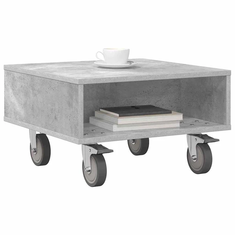 Mesa Lateral com Rodas Cinzento 50,5 x 50 x 30 cm