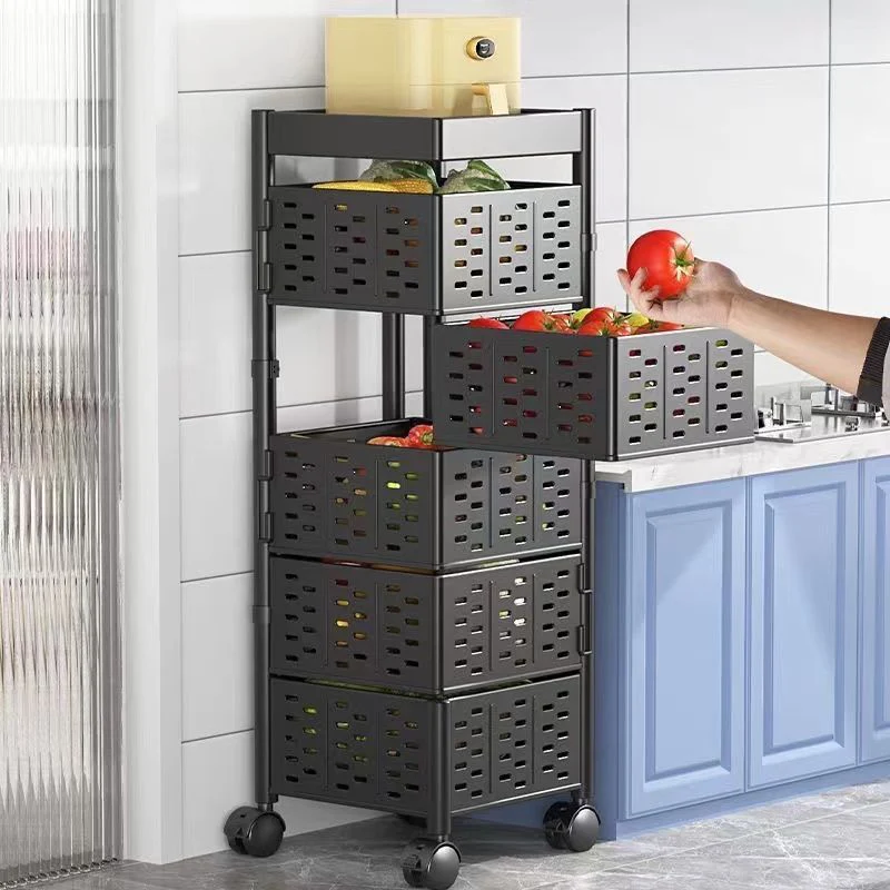 Modern Minimalist Carbon Steel Movable Square Hollow Storage Shelf 3/4/5-Shelves For Living Room