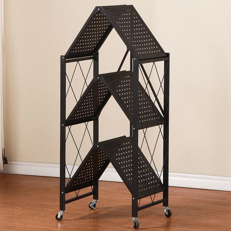 Modern Minimalist Steel Movable Rectangular Storage Shelf 3/4/5-Shelves For Living Room