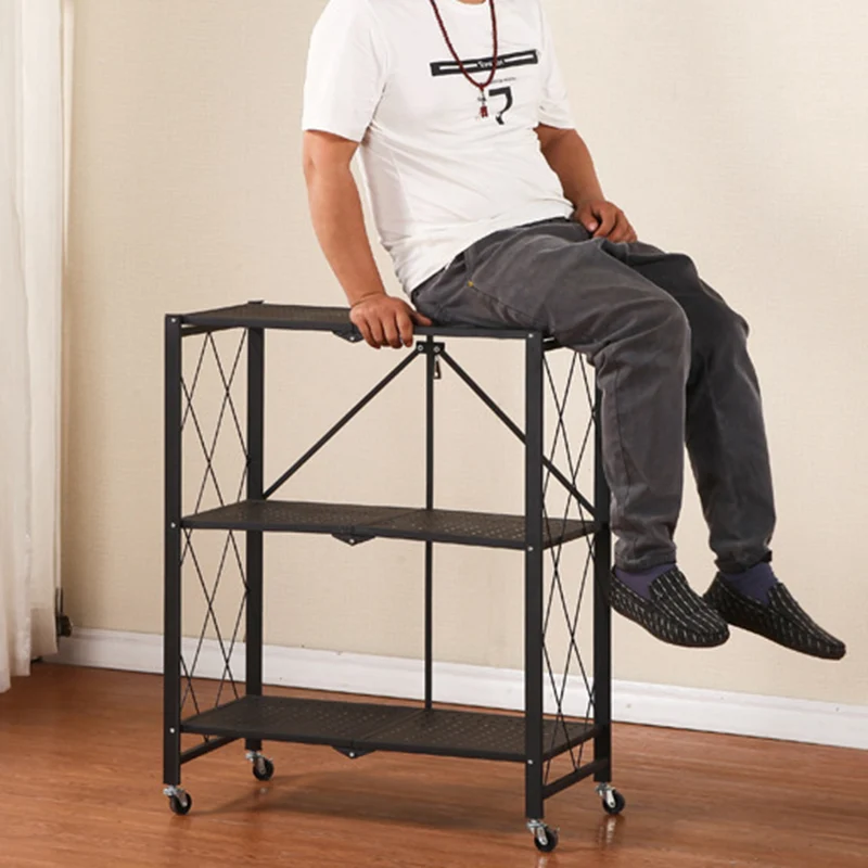 Modern Minimalist Steel Movable Rectangular Storage Shelf 3/4/5-Shelves For Living Room