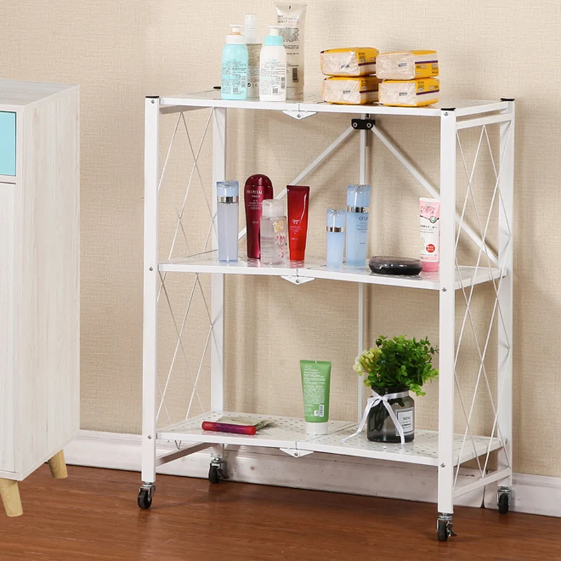 Modern Minimalist Steel Movable Rectangular Storage Shelf 3/4/5-Shelves For Living Room