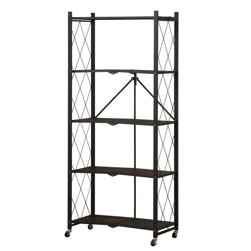 Modern Minimalist Steel Movable Rectangular Storage Shelf 3/4/5-Shelves For Living Room
