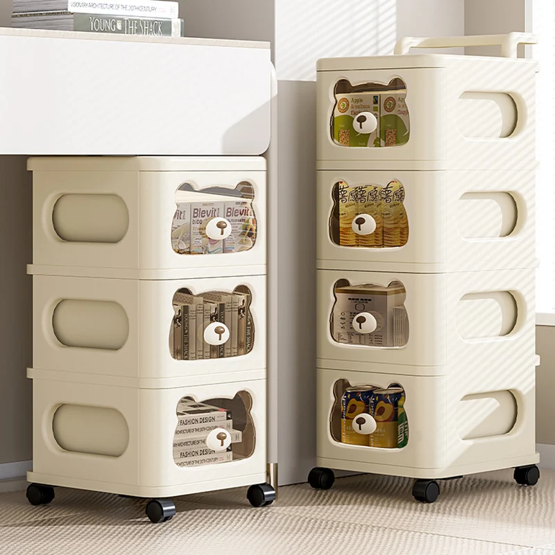 Contemporary Creative PP Movable Bear Square Storage Cabinet 2/3/4/5/6-Cabinets For Living Room