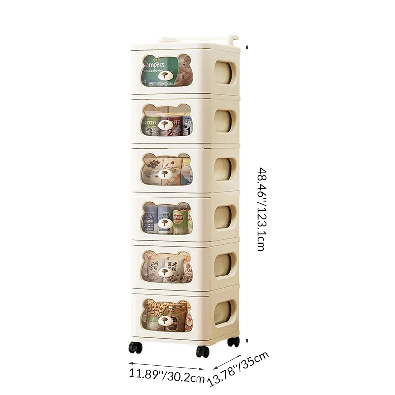 Contemporary Creative PP Movable Bear Square Storage Cabinet 2/3/4/5/6-Cabinets For Living Room
