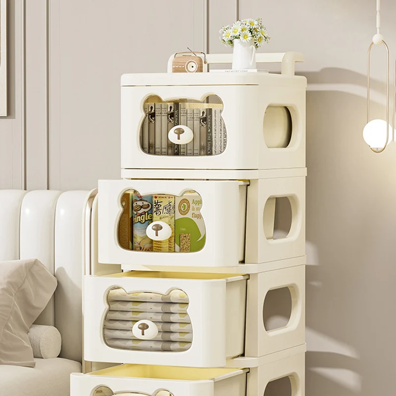 Contemporary Creative PP Movable Bear Square Storage Cabinet 2/3/4/5/6-Cabinets For Living Room