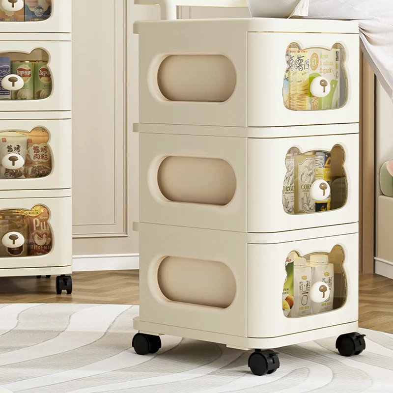 Contemporary Creative PP Movable Bear Square Storage Cabinet 2/3/4/5/6-Cabinets For Living Room