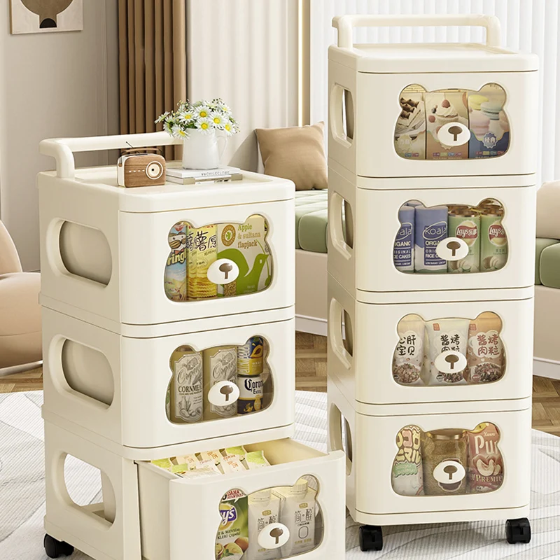 Contemporary Creative PP Movable Bear Square Storage Cabinet 2/3/4/5/6-Cabinets For Living Room
