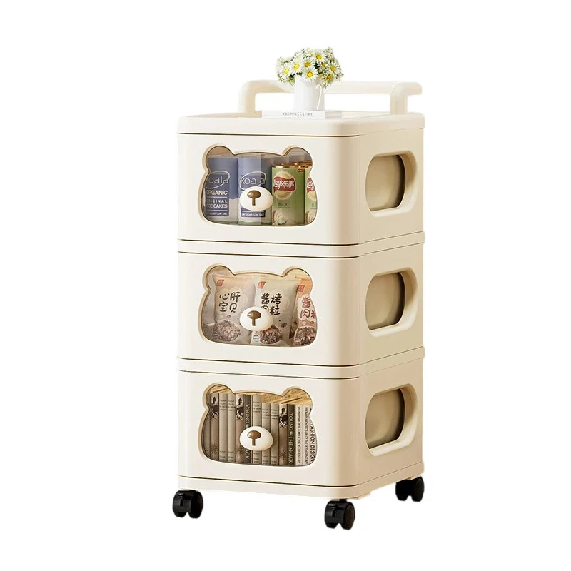 Contemporary Creative PP Movable Bear Square Storage Cabinet 2/3/4/5/6-Cabinets For Living Room
