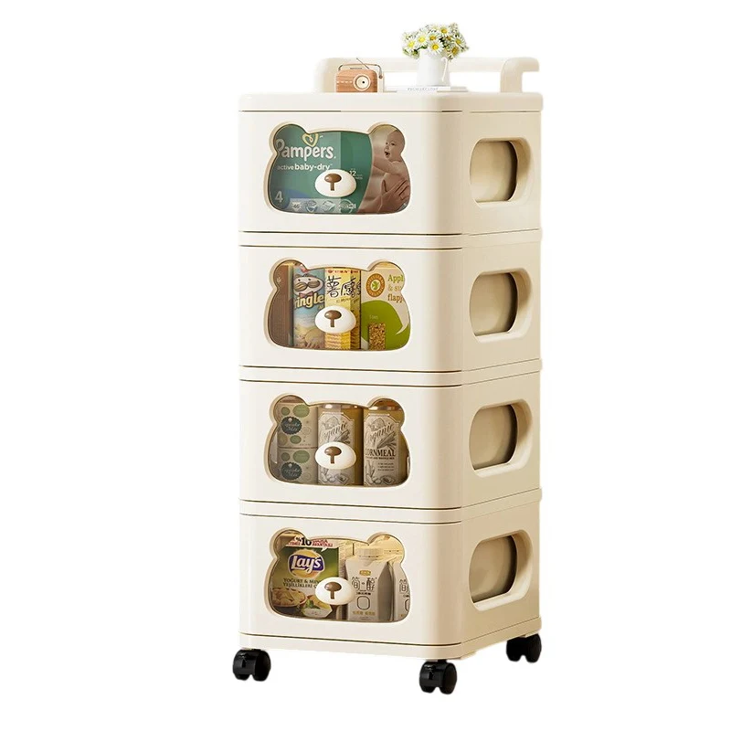 Contemporary Creative PP Movable Bear Square Storage Cabinet 2/3/4/5/6-Cabinets For Living Room