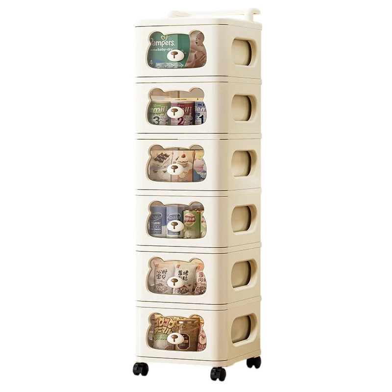 Contemporary Creative PP Movable Bear Square Storage Cabinet 2/3/4/5/6-Cabinets For Living Room