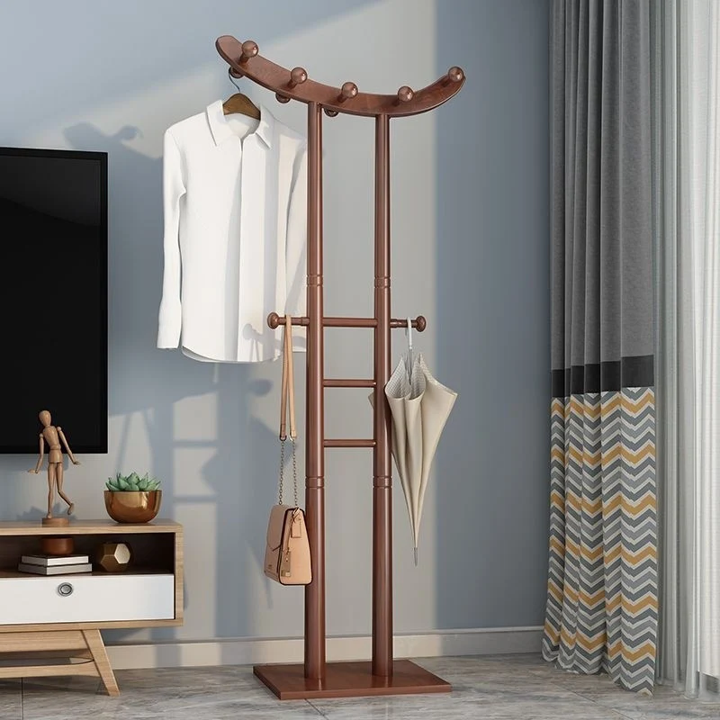 Modern Minimalist Boat-Shaped Hook Rubberwood MDF Display Rack For Living Room