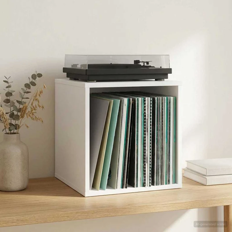 Caixa de Álbum de Vinil Branco 37 x 36,5 x 38 cm
