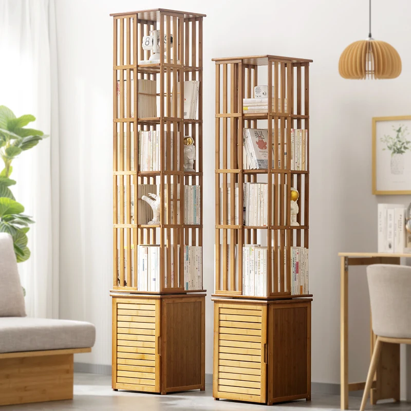 Modern Minimalist Rectangular Bamboo Medium Density Fiberboard Bookshelves 6/7-Tier For Home Office