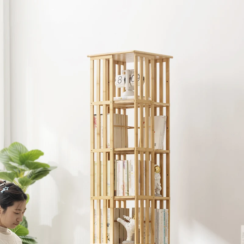 Modern Minimalist Rectangular Bamboo Medium Density Fiberboard Bookshelves 6/7-Tier For Home Office