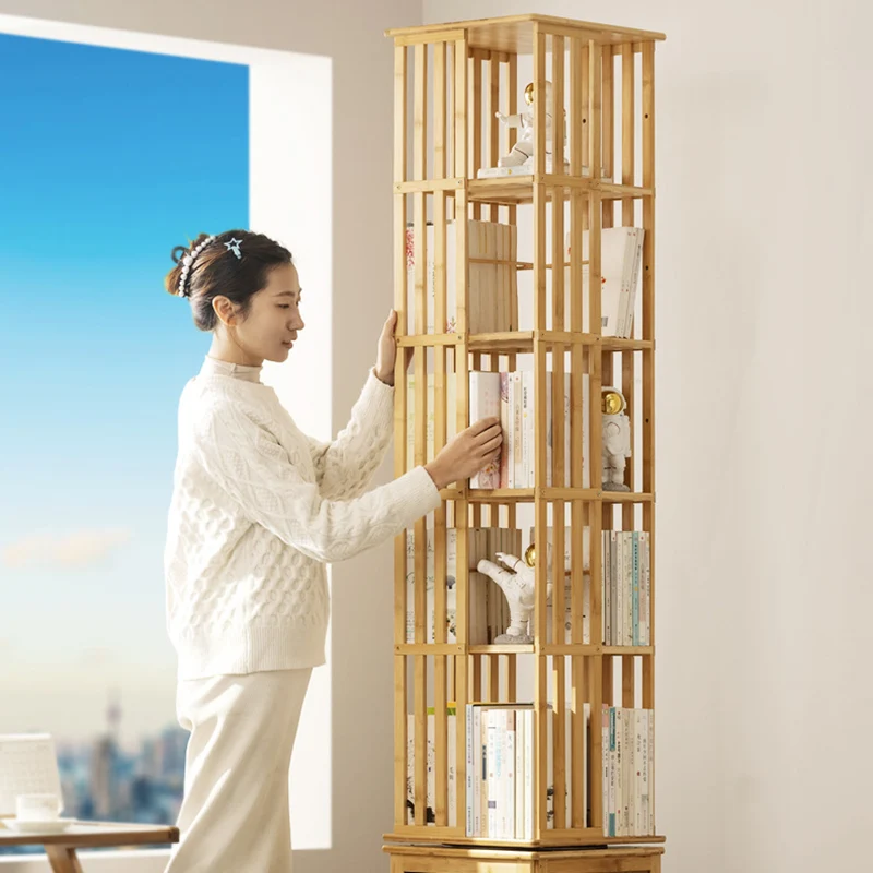Modern Minimalist Rectangular Bamboo Medium Density Fiberboard Bookshelves 6/7-Tier For Home Office